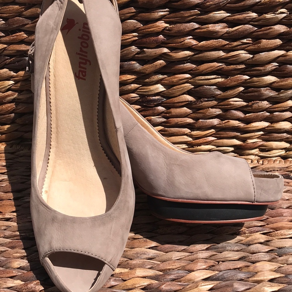 Farylrobin Suede Peep Toe Pumps